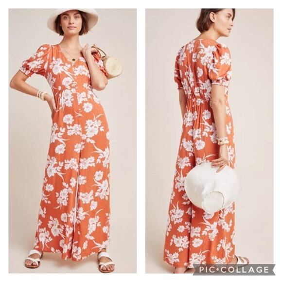 Anthropologie Dolan Nancy Floral Jumpsuit Size Large - Picture 1 of 10